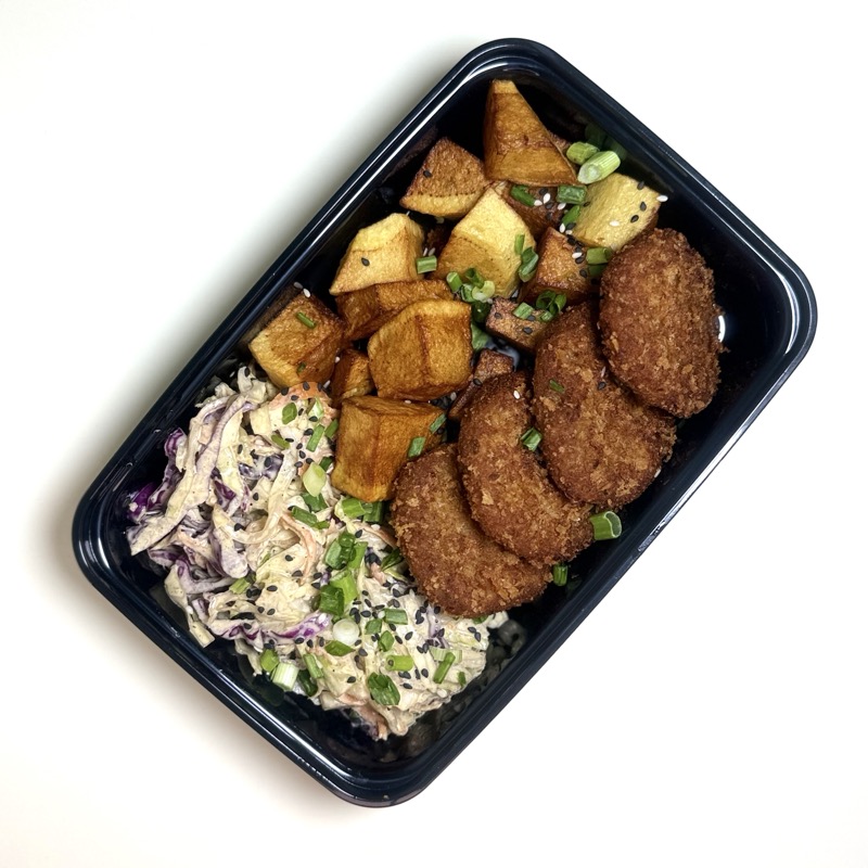 Falafel coleslaw potatoes
