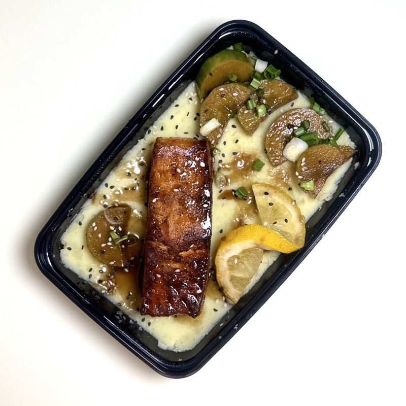 Trout cucumber purée